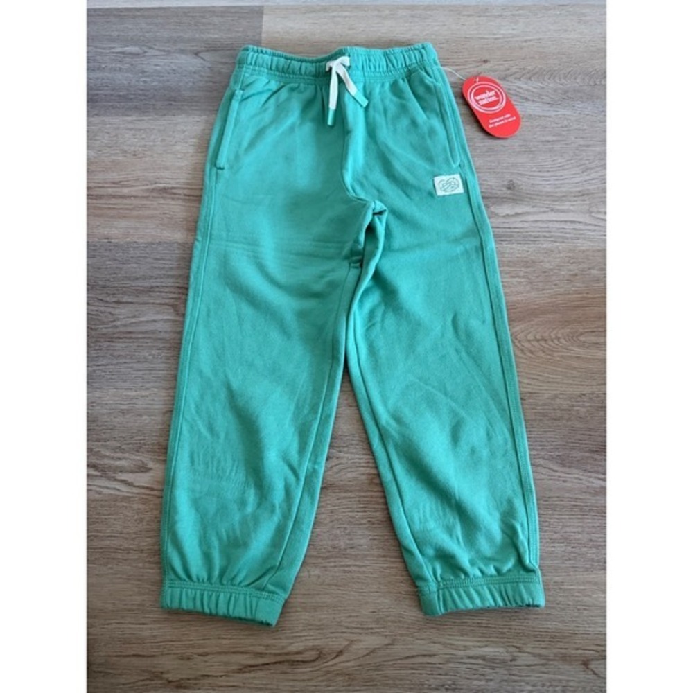 Boys Green Fleece Jogger Pants Size 5 NWT